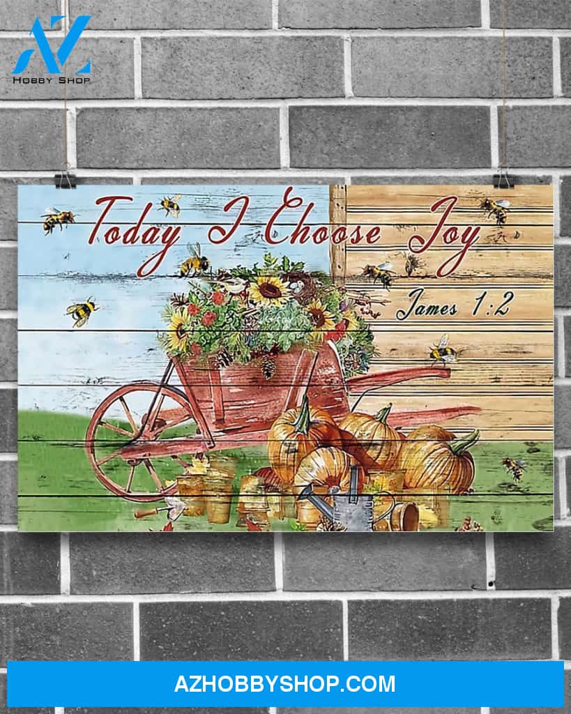 Garden Today I Choose Joy Canvas Wall Art, Wall Decor Visual Art