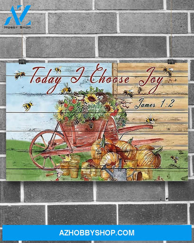 Garden Today I Choose Joy Canvas Wall Art, Wall Decor Visual Art