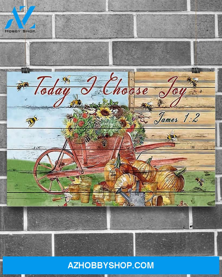 Garden Today I Choose Joy Canvas Wall Art, Wall Decor Visual Art