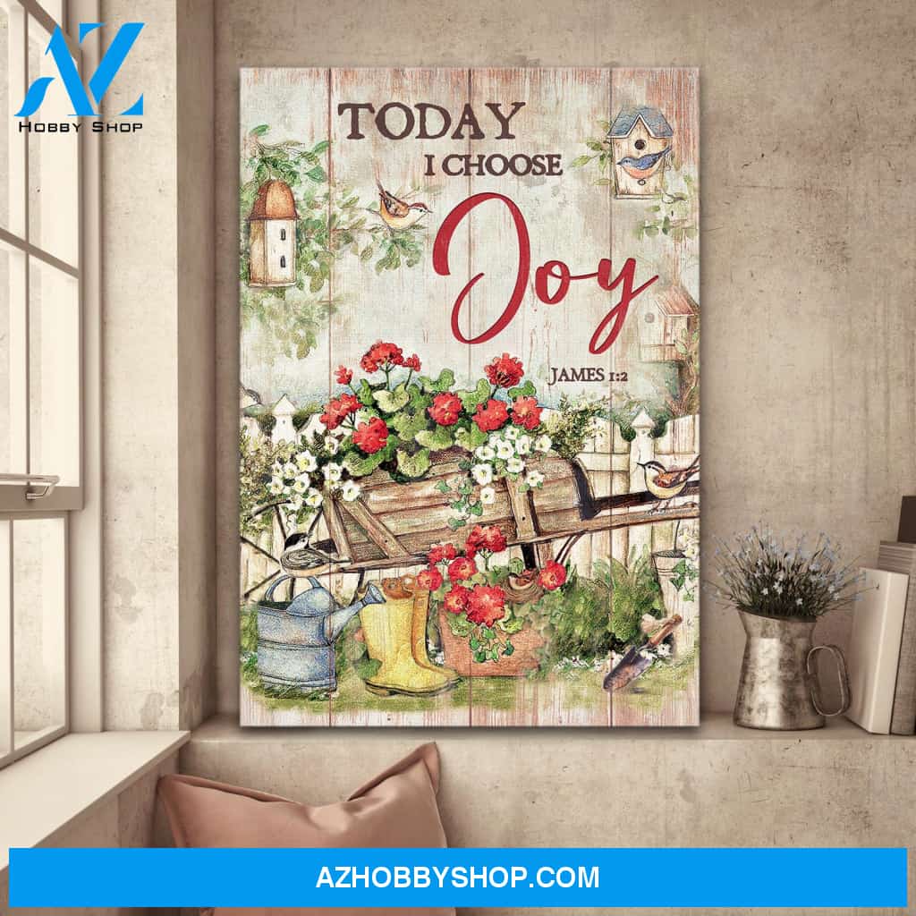 Garden - Today I choose joy - Jesus Portrait Canvas Prints, Wall Art