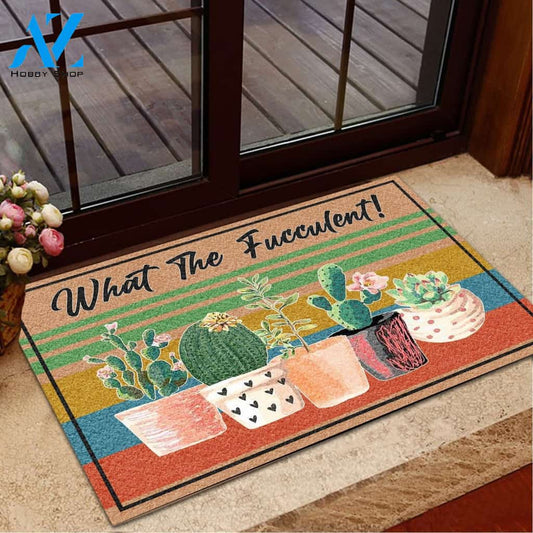 Garden What The Fucculent Cactus Succulents Plants Gardening Vintage Indoor And Outdoor Doormat Warm House Gift Welcome Mat