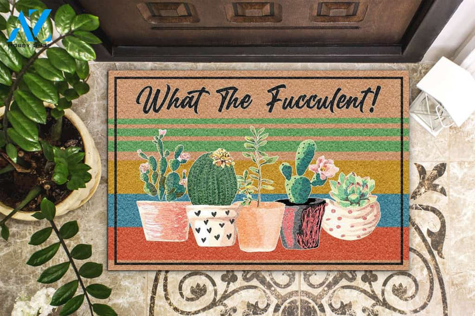 Garden What The Fucculent Doormat Welcome Mat House Warming Gift Home Decor Funny Doormat Gift Idea