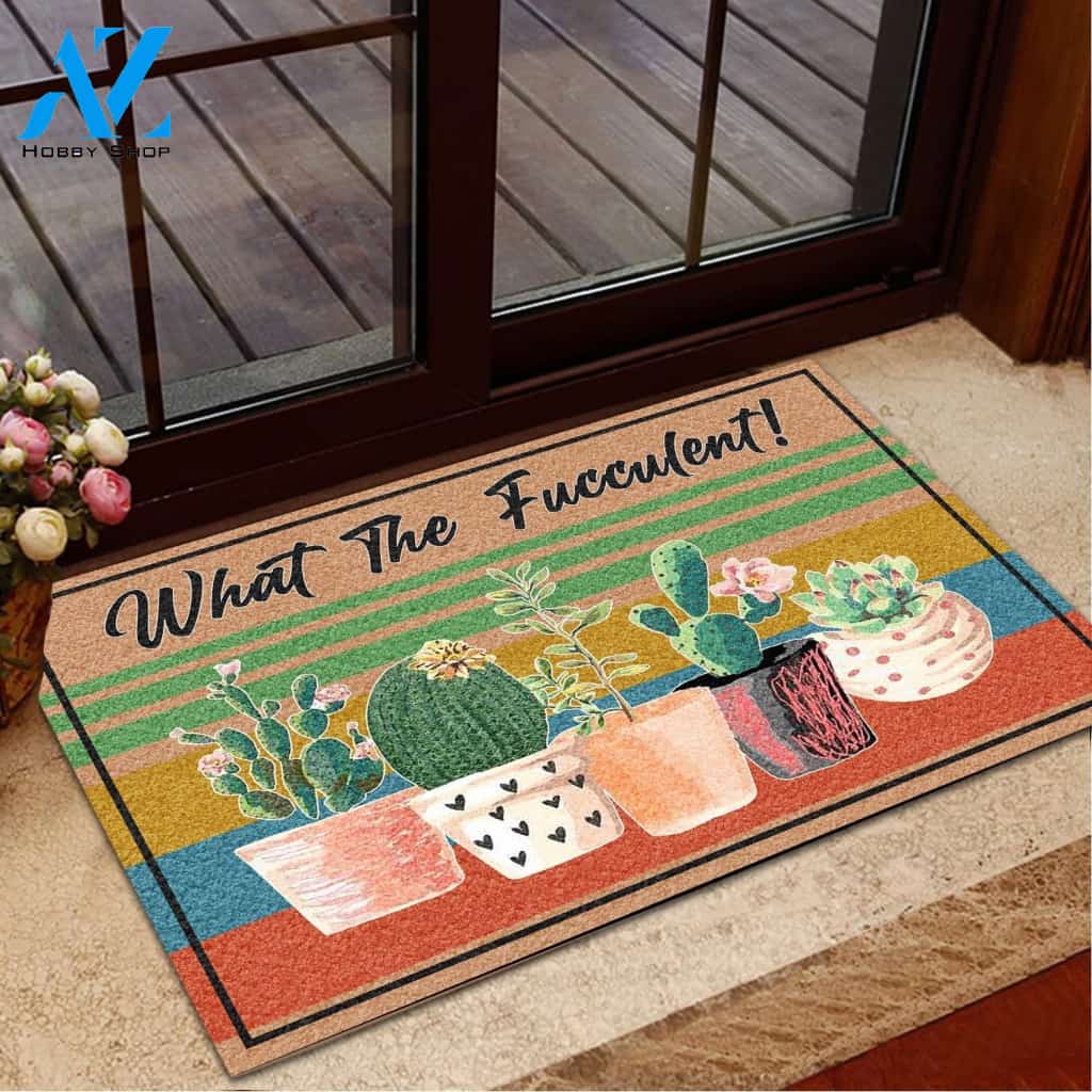 Garden What The Fucculent Doormat Welcome Mat House Warming Gift Home Decor Funny Doormat Gift Idea