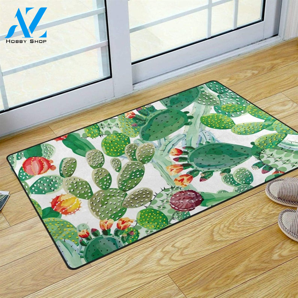Personalized Name Family House Gardening Cactus Welcome Funny Indoor And Outdoor Doormat Gift For Friend Family Decor Warm House Gift Welcome Mat