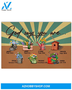 Gardening God Says You Are Unique Special Lovely Precious Strong Chosen Forgiven Wall Decor