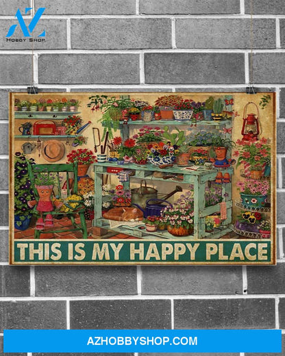 Gardening Happy Place Art Canvas, Wall Decor Visual Art