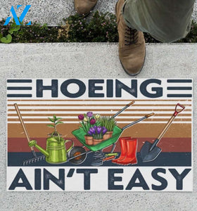 Personalized Name Family House Gardening Hoeing Ain'T Easy Vintage Funny Indoor And Outdoor Doormat Warm House Gift Welcome Mat Birthday Gift For Garden Lovers