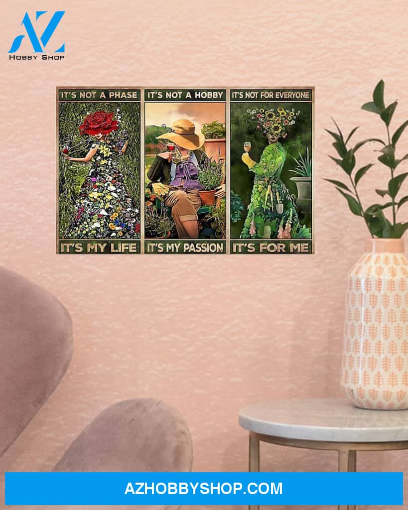 Gardening It's Not A Phase It's My Life Canvas Wall Art, Wall Decor Visual Art