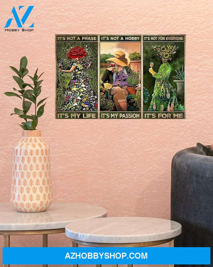 Gardening It's Not A Phase It's My Life Canvas Wall Art, Wall Decor Visual Art