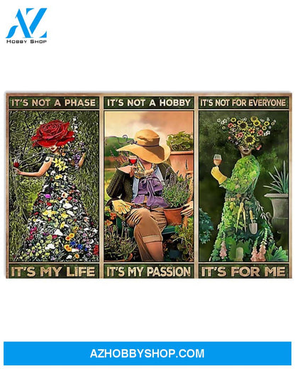 Gardening It's Not A Phase It's My Life Canvas Wall Art, Wall Decor Visual Art