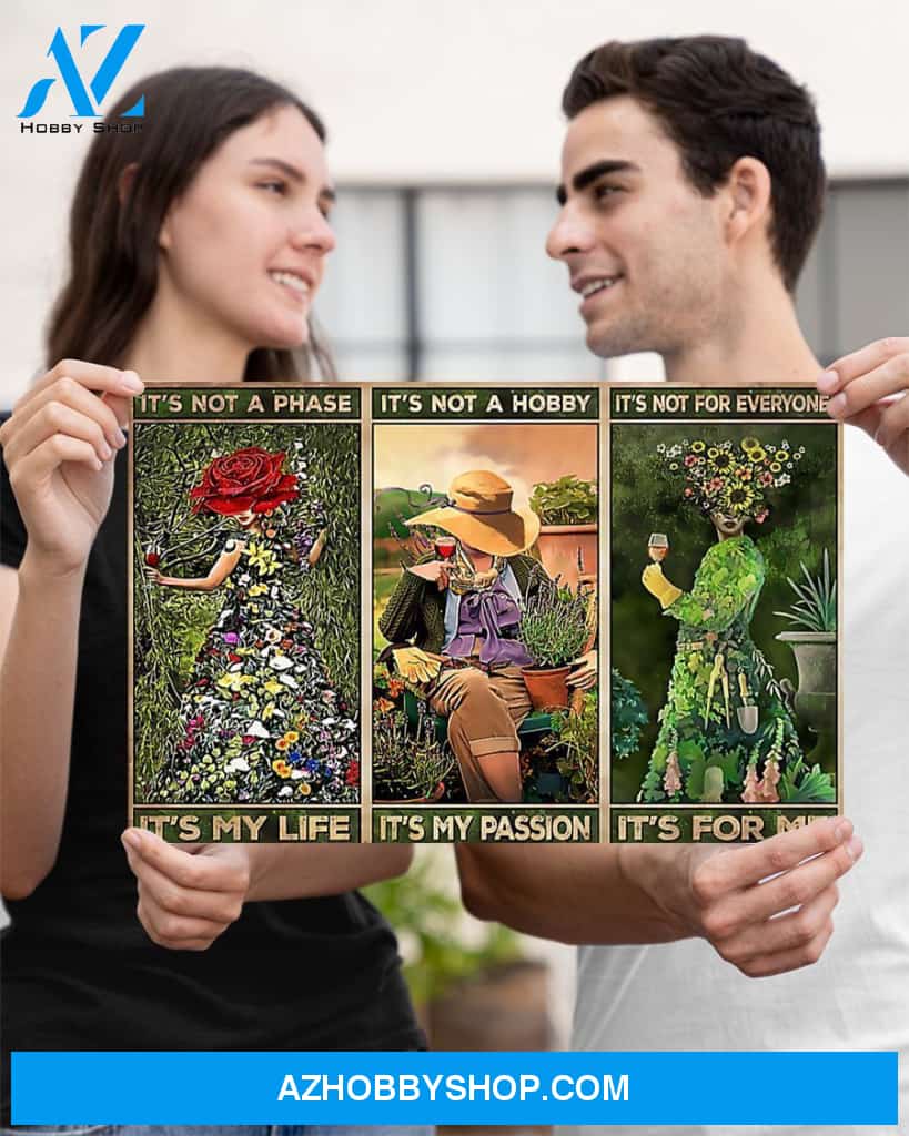 Gardening It's Not A Phase It's My Life Canvas Wall Art, Wall Decor Visual Art