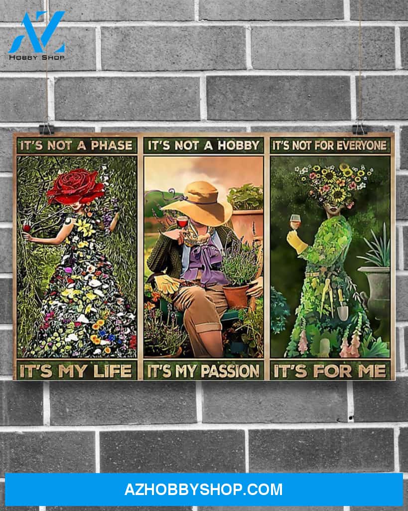 Gardening It's Not A Phase It's My Life Canvas Wall Art, Wall Decor Visual Art