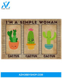 Gardening Poster A Simple Woman With Cactus Wall Decor