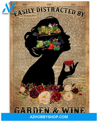 Gardening Poster Distracted By Garden And Wine Wall Decor