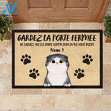 Gardez La Porte Fermée French - Funny Personalized Cat Doormat 