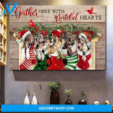 Gather here with grateful hearts - Great Dane, Dog Christmas Landscape Canvas Prints, Wall Art