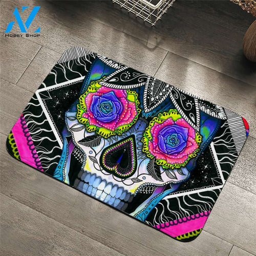 Gaudy Skull Door Mat