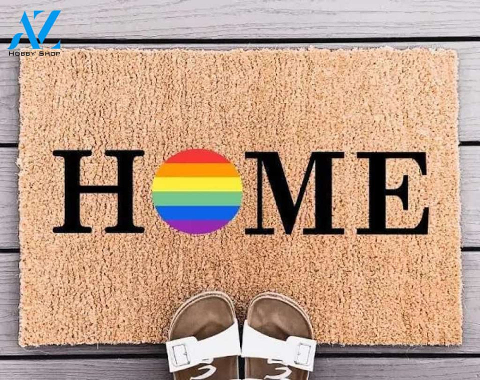 Gay Pride doormat, LGBT doormat, pride doormat, LGBT pride, gay pride, lesbian gift, LGBT wedding gift, rainbow, rainbow gift, cute doormat