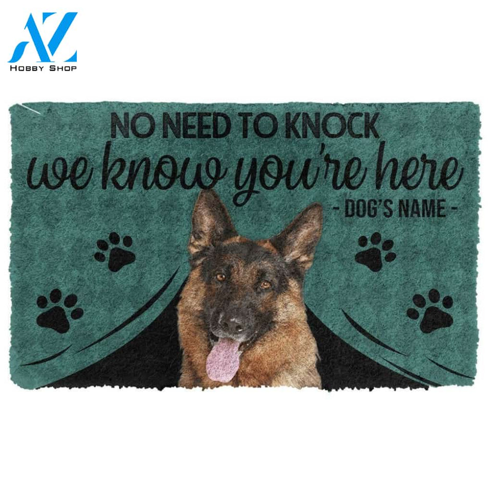 Gearhumans 3D French Bulldog We Know Youre Here Custom Name Doormat