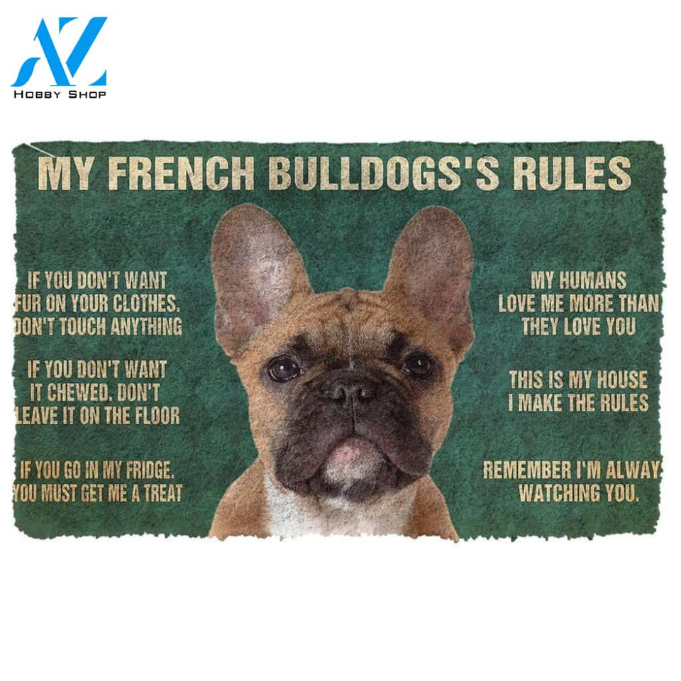 Gearhumans 3D My French Bulldog'S Rules Doormat