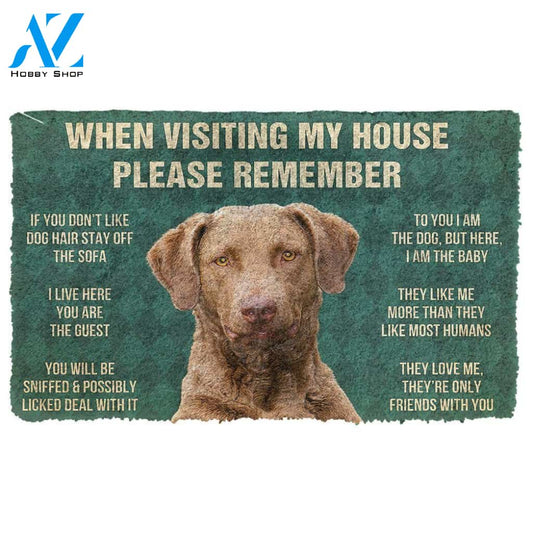 Gearhumans 3D Please Remember Chesapeake Bay Retriever Dogs House Rules Custom Doormat
