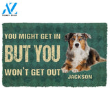 Gearhumans 3D You Might Get In But You Wont Get Out Australian Shepherds Dog Doormat