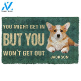 Gearhumans 3D You Might Get In But You Wont Get Out Pembroke Welsh Corgis Dog Doormat