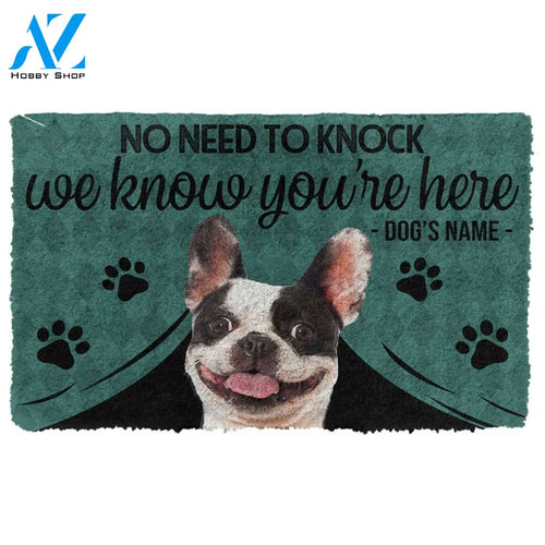 Gearhumans  Gearhuman 3D French Bulldog We Know Youre Here Custom Name Doormat