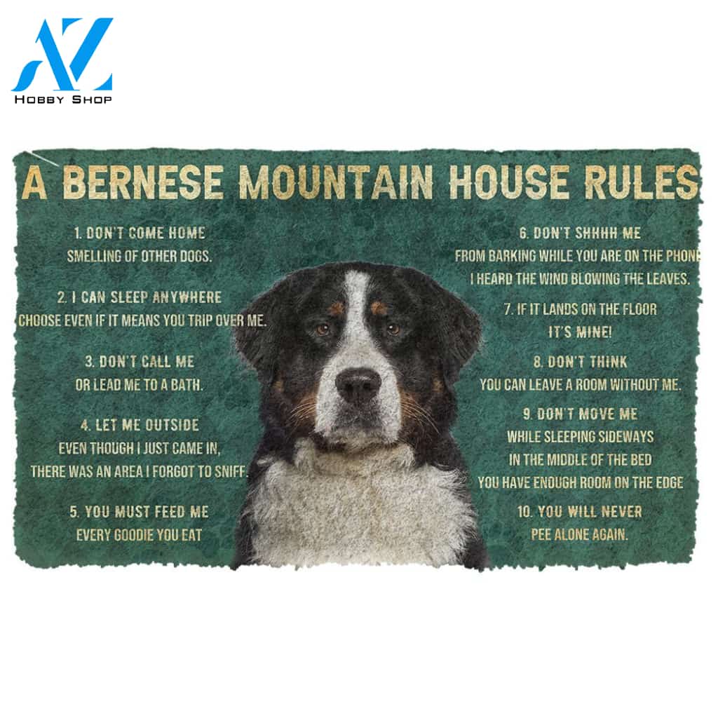 Gearhumans  Gearhuman 3D House Rules Bernese Mountain Dog Doormat