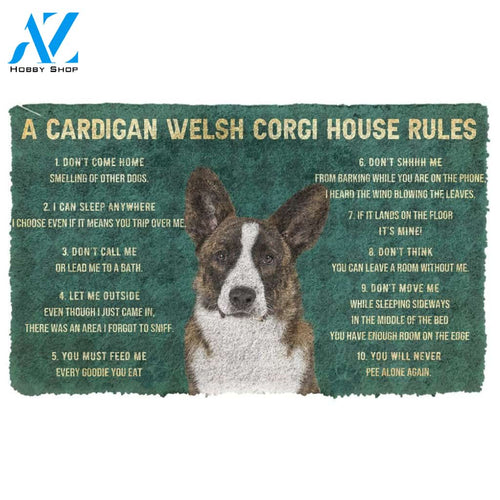 Gearhumans  Gearhuman 3D House Rules Cardigan Welsh Corgi Dog Doormat