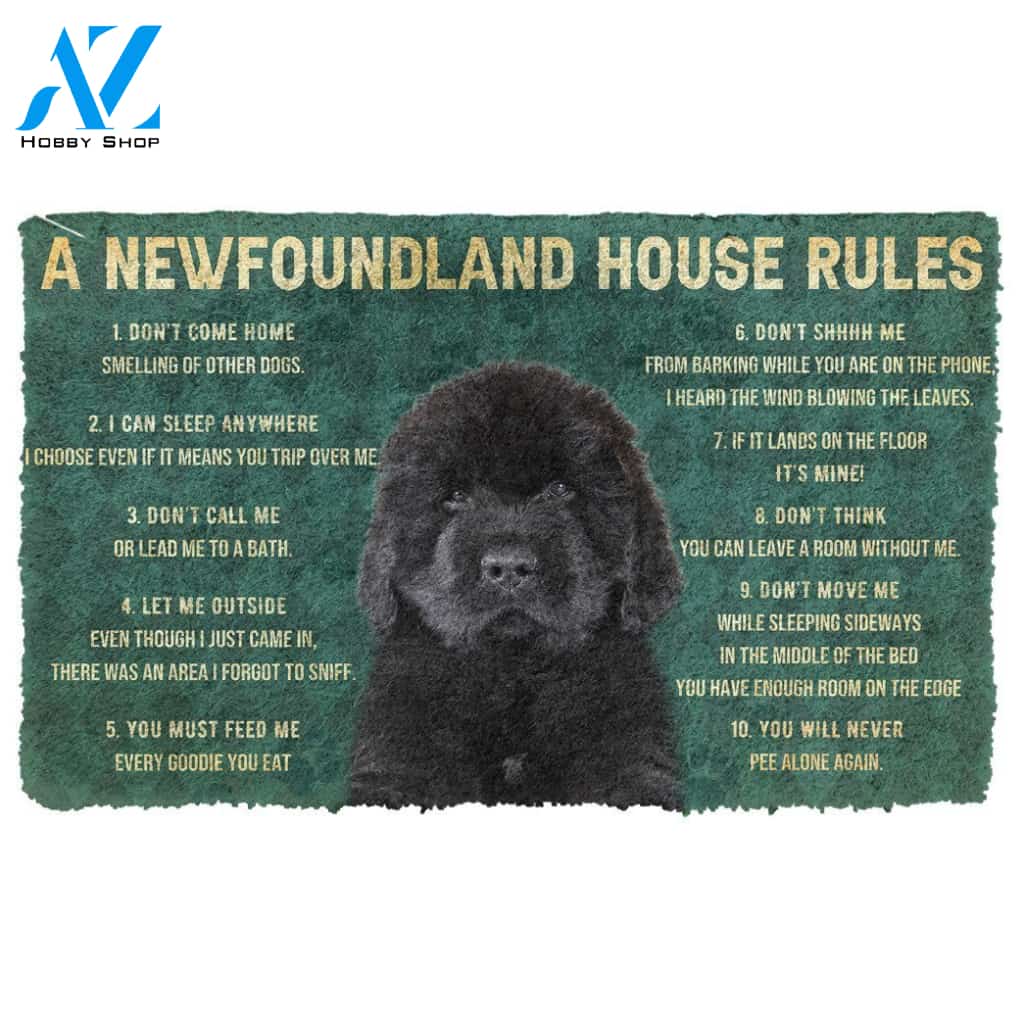 Gearhumans  Gearhuman 3D House Rules Newfoundland Dog Doormat
