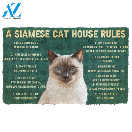 Gearhumans  Gearhuman 3D House Rules Siamese Cat Doormat