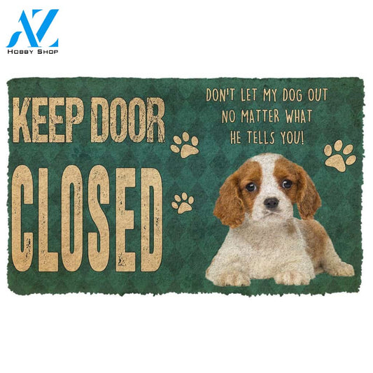 Gearhumans  Gearhuman 3D Keep Door Closed Cavalier King Charles Spaniels Dog Custom Gender Doormat