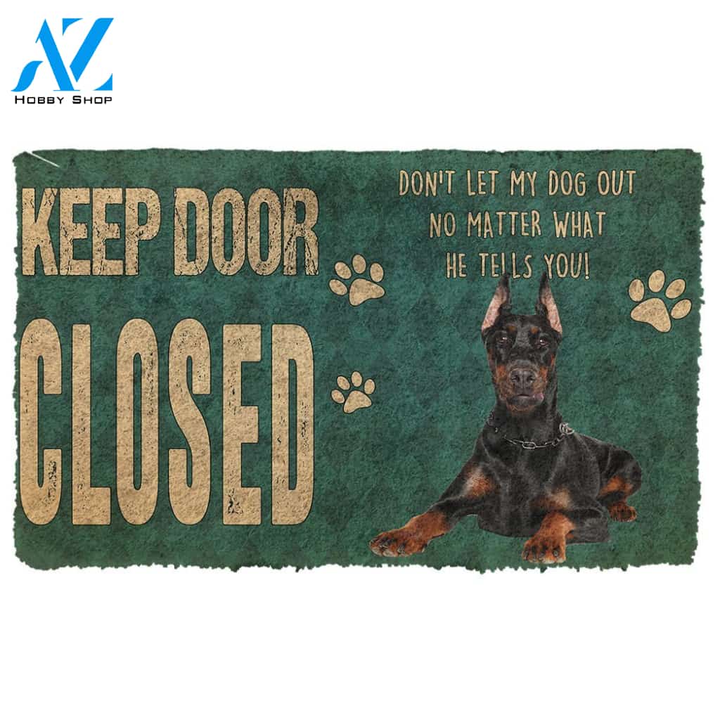 Gearhumans  Gearhuman 3D Keep Door Closed Doberman Pinschers Dog Custom Gender Doormat
