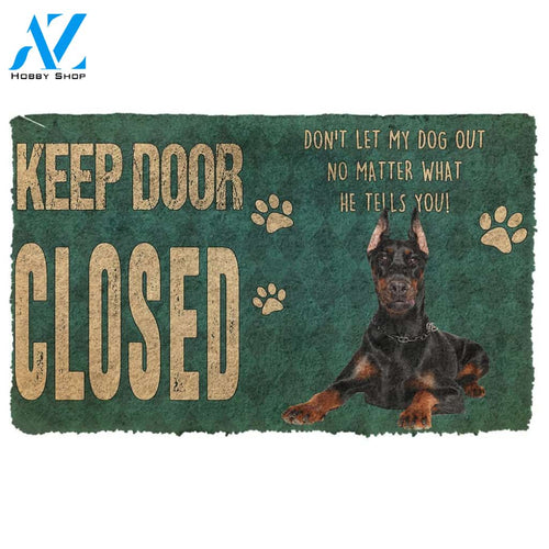 Gearhumans  Gearhuman 3D Keep Door Closed Doberman Pinschers Dog Custom Gender Doormat