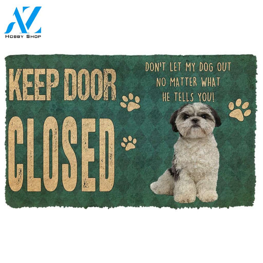 Gearhumans  Gearhuman 3D Keep Door Closed Shih Tzu Dog Custom Gender Doormat