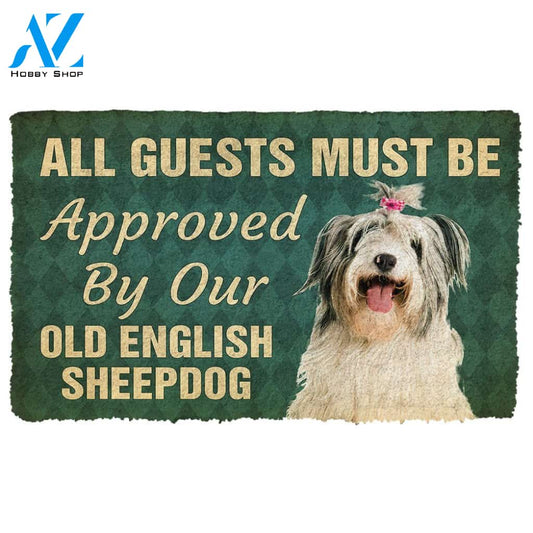 Gearhumans  Gearhuman 3D Must Be Approved By Our Old English Sheepdog Pinscher Custom Doormat