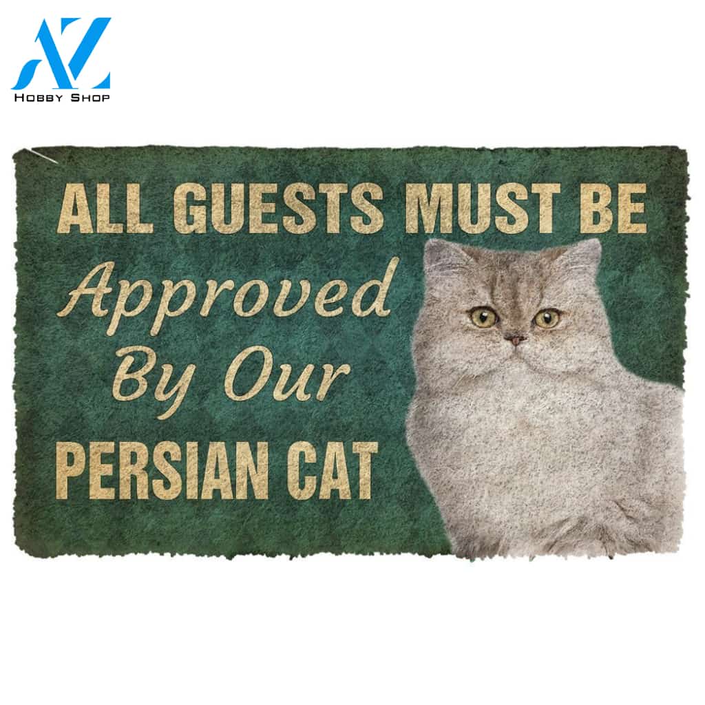 Gearhumans  Gearhuman 3D Must Be Approved By Our Persian Cat Custom Doormat