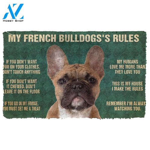 Gearhumans  Gearhuman 3D My French Bulldog's Rules Doormat