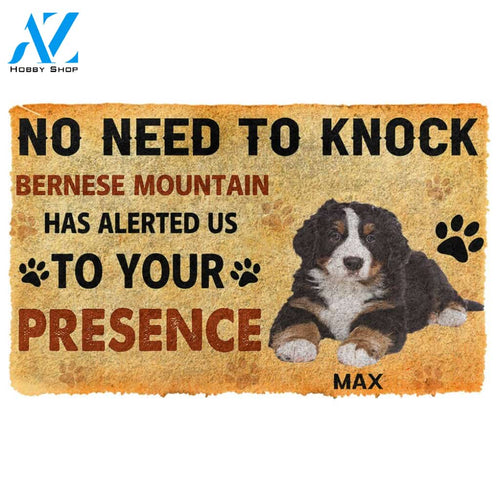 Gearhumans  Gearhuman 3D No Need To Knock Bernese Mountain Dog Custom Name Doormat