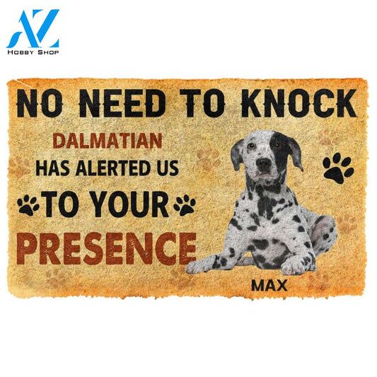 Gearhumans  Gearhuman 3D No Need To Knock Dalmatian Dog Custom Name Doormat