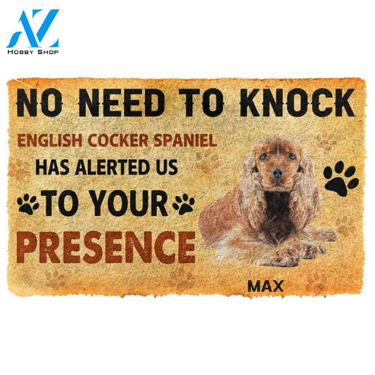Gearhumans  Gearhuman 3D No Need To Knock English Cocker Spaniel Dog Custom Name Doormat