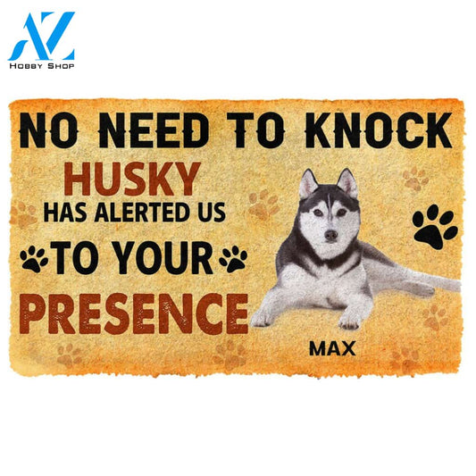Gearhumans  Gearhuman 3D No Need To Knock Husky Dog Custom Name Doormat