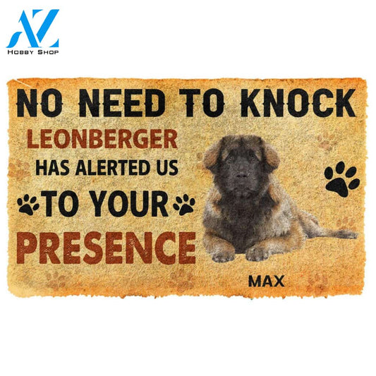Gearhumans  Gearhuman 3D No Need To Knock Leonberger Dog Custom Name Doormat