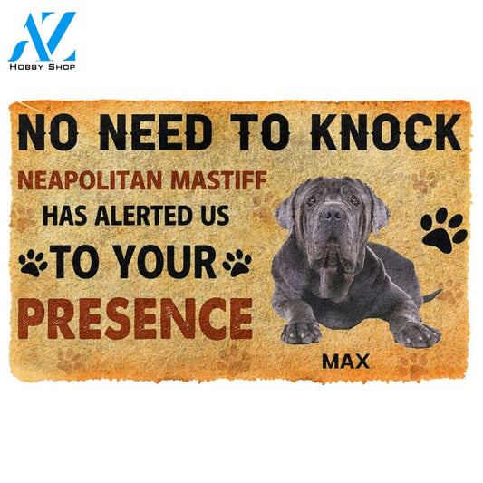Gearhumans  Gearhuman 3D No Need To Knock Neapolitan Mastiff Dog Custom Name Doormat