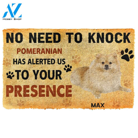 Gearhumans  Gearhuman 3D No Need To Knock Pomeranian Dog Custom Name Doormat