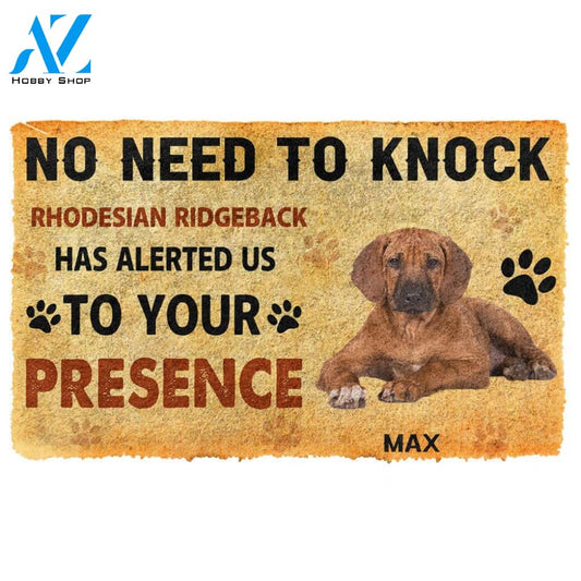 Gearhumans  Gearhuman 3D No Need To Knock Rhodesian Ridgeback Dog Custom Name Doormat