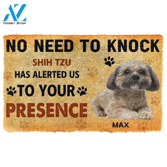 Gearhumans  Gearhuman 3D No Need To Knock Shih Tzu Dog Custom Name Doormat