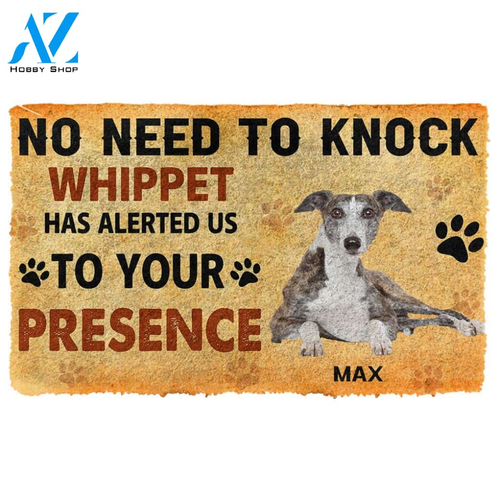 Gearhumans  Gearhuman 3D No Need To Knock Whippet Dog Custom Name Doormat