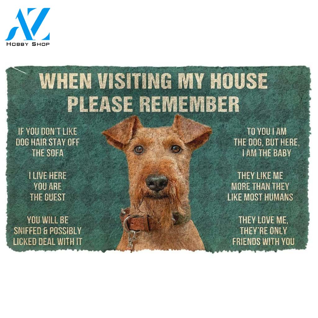 Gearhumans Gearhuman 3D Please Remember Airedale Terrier Dogs House Rules Custom Doormat